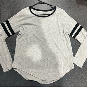 SO Heather Gray Long Sleeve Top with Black Accents